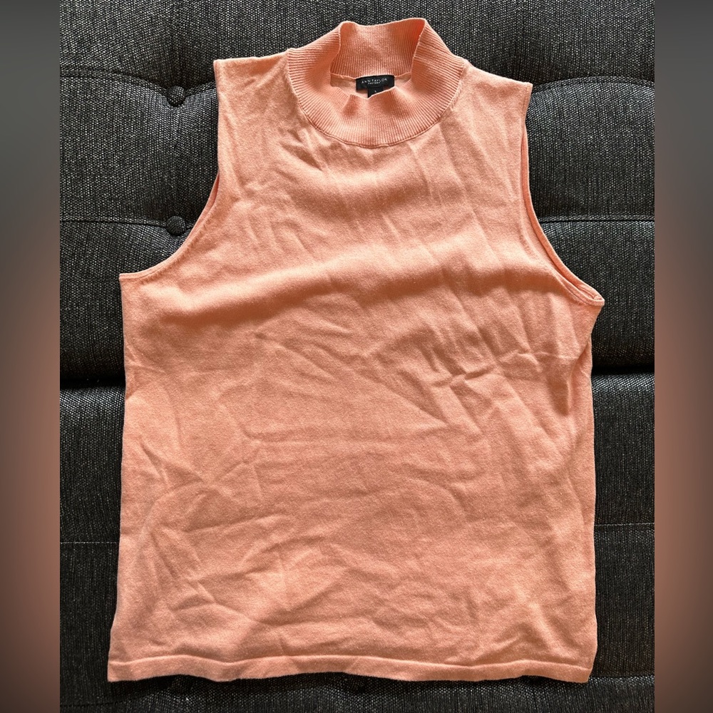 Ann Taylor Factory peach colored tank top. Size large.